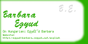 barbara egyud business card